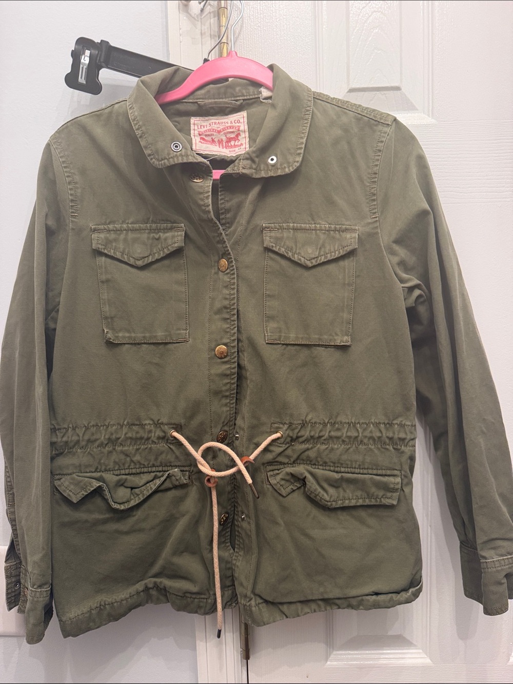 Levi's Olive Utility Jacket with Drawstring Waist